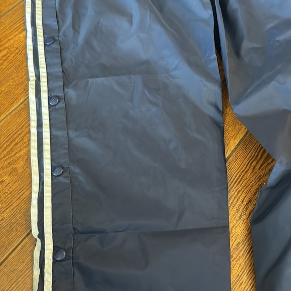Vintage MED Adidas Track Pants Y2K Snap Button Tear Away Navy - Picture 8 of 10